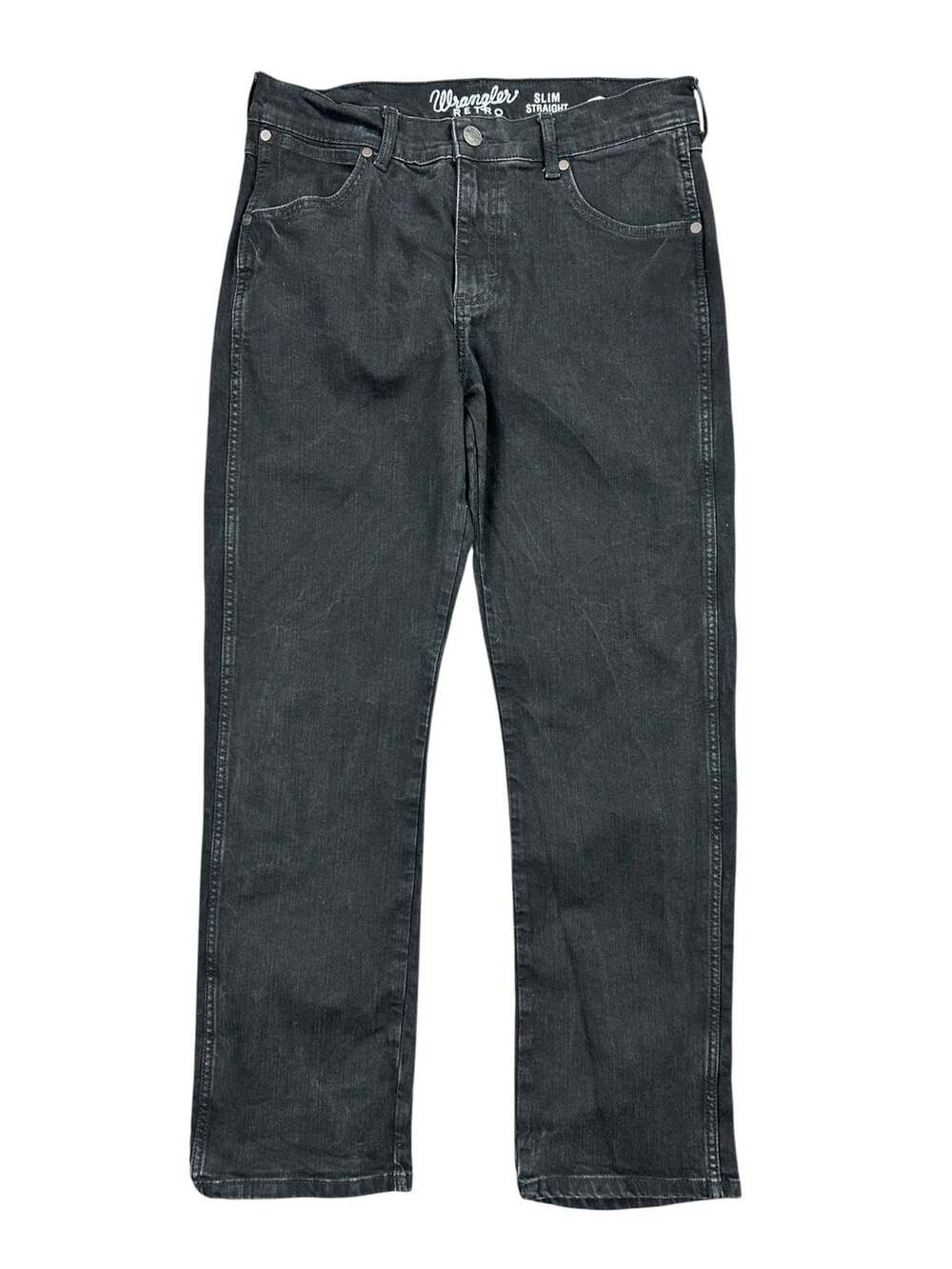 Wrangler RETRO Slim Straight Blackwell Jeans Black — Size 33x30